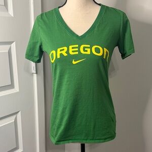 Nike Women's Green Oregon V-Neck Tee